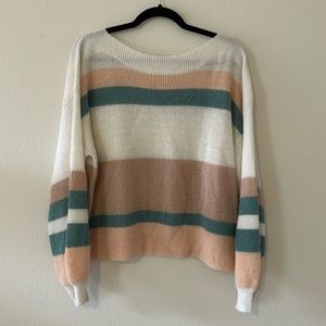 Pastel Color Block Striped Sweater